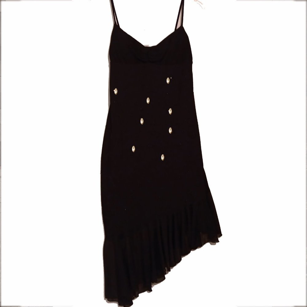 CDC Signature Collection Black Gown with Beads and Rhinestones Size Medium